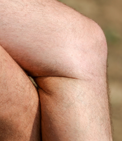 Feet with a man's hair.の写真素材