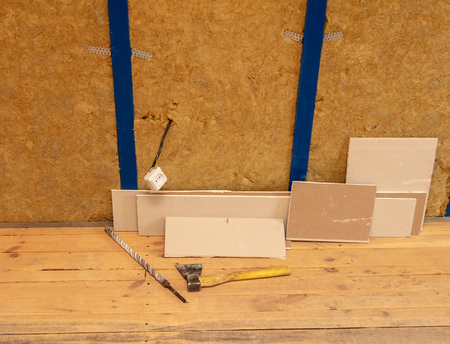 Repair on the walls in the room.の写真素材