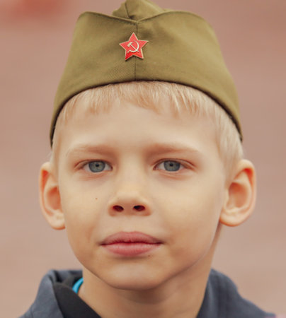 Lipetsk, Russia - May 9, 2019: Action Immortal Regiment. Children in uniform .のeditorial素材