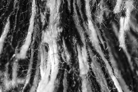 Black and white wool thread as abstract background.