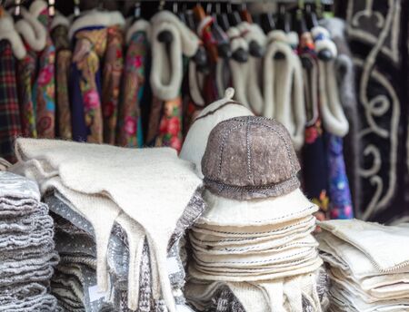 Sheep wool cap in the Caucasus .の写真素材