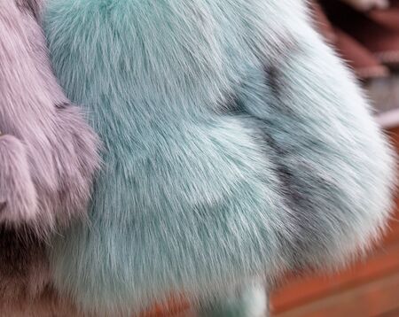 Fur on women's winter hat as a background.の写真素材