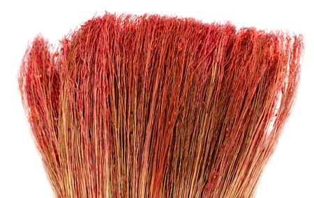 Broom for cleaning the house isolated on a white background.の写真素材