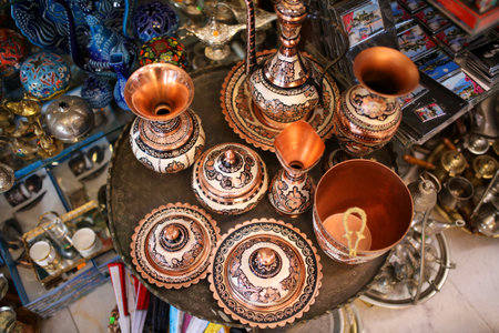 Bodrum, Turkey - August 21, 2019: Souvenir products on the streets of Bodrum in Turkey.のeditorial素材