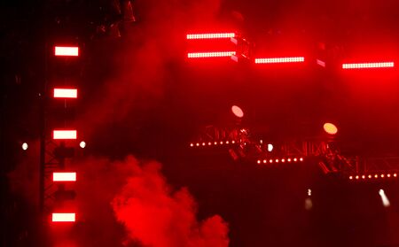 Red light on a rock concert stage as background.の写真素材
