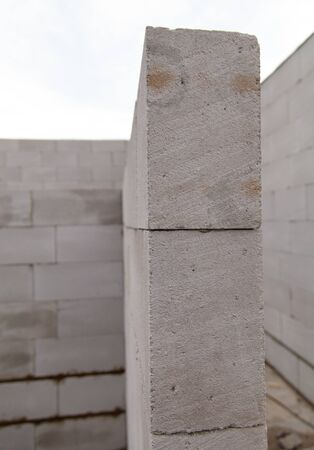 Foam bricks in a house under construction.の写真素材