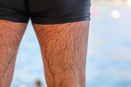 The hairy legs of a man.の写真素材