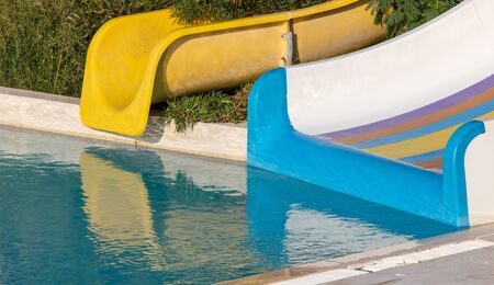 Blue water in the pool of the water park. Resortの写真素材