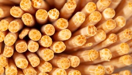 Wooden toothpick sticks as a background. Macroの写真素材