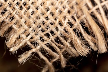 Burlap fabric as background. Macro
