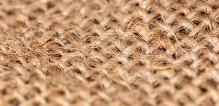 Burlap fabric as background. Macroの写真素材