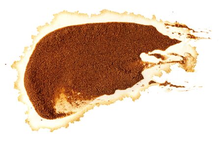 Coffee stains on a white background.の写真素材