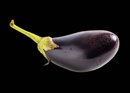 Eggplant isolated on black background.の写真素材