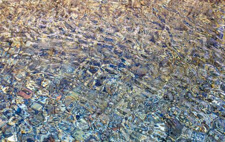The surface of clear water in a pond as an abstract background.