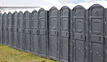 Booths toilets in the park.の写真素材