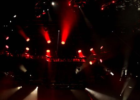 Red light on a rock concert stage as background.の写真素材