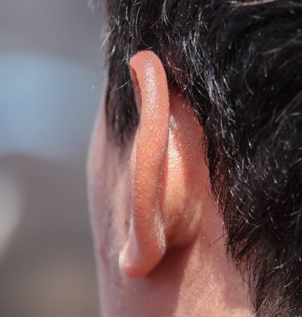Ear on the manâs head. Macroの写真素材