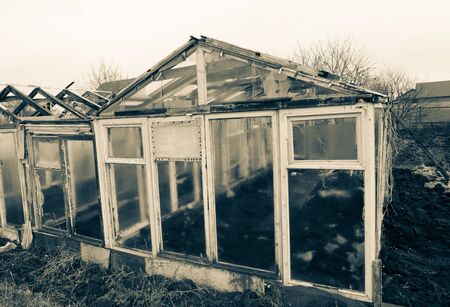 Old greenhouse in the country.の写真素材
