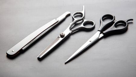 Scissors for haircuts. Professional tool.の写真素材