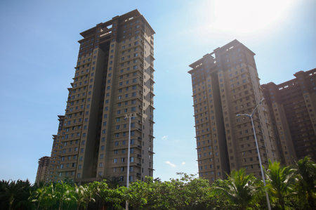 Sanya, Hainan Island, China - January 10, 2020: Beautiful buildings in the city of Sanya.のeditorial素材