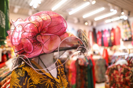 Sanya, Hainan Island, China - January 12, 2020: Mannequin with clothes on a shop window.のeditorial素材