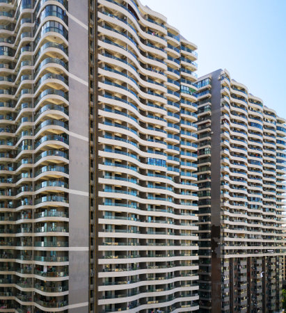 Sanya, Hainan Island, China - January 10, 2020: Beautiful buildings in the city of Sanya.