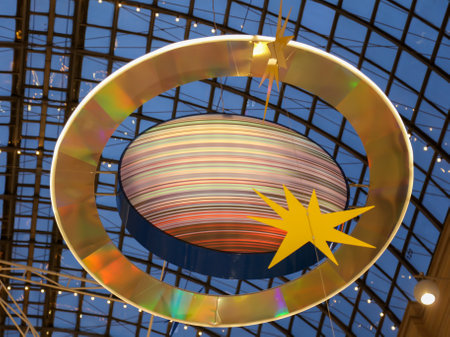 Moscow, Russia - January 16, 2020: Space satellite in the shopping center Gum.のeditorial素材