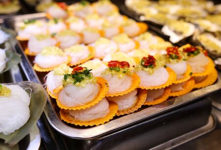 Sea oysters cooked according to a special recipe. A dish of Chinese cuisine.