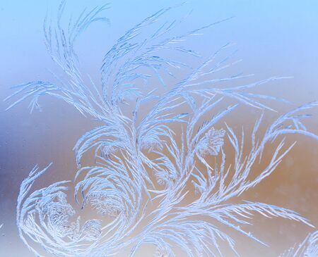 Natural pattern on glass at dawn of the sun. Abstract backgroundの写真素材