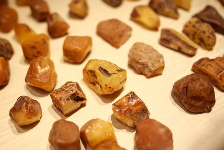 Ornaments from a decorative stone on a counter in a shopping center.の写真素材