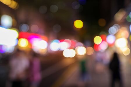 Bokeh from lanterns at night as an abstract background.の写真素材