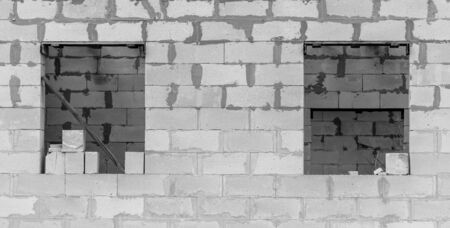 Window in the brick walls. Home constructionの写真素材
