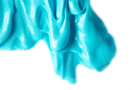 Blue slime isolated on a white background. Jelly-like material for children to play