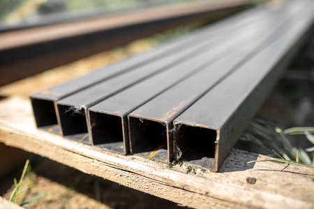 Metal at a construction site at home. Technology
