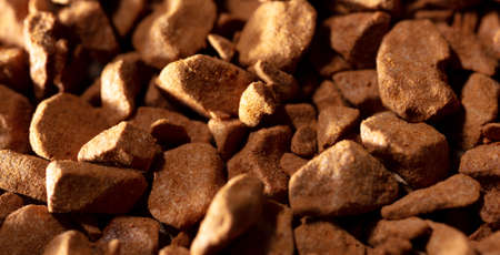 Close up of instant coffee granules as background. Macroの写真素材