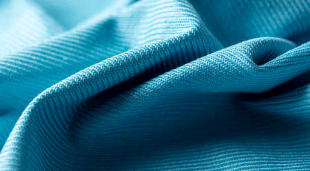 Blue fabric as an abstract background. Textureの写真素材