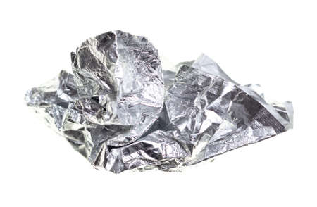 Crumpled foil isolated on a white background.