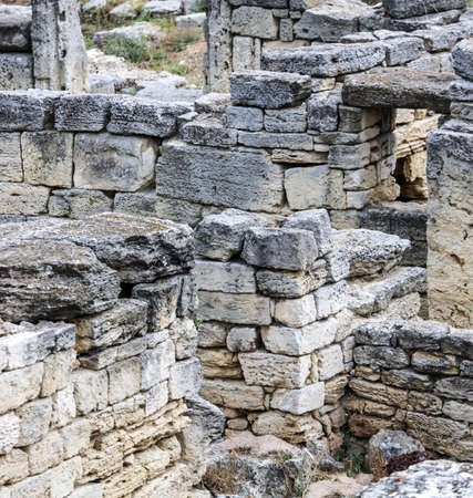 Stone ruins from old walls as an abstract background. Textureの写真素材