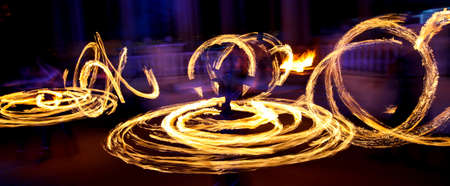 Flame of fire in motion at night. Abstract background