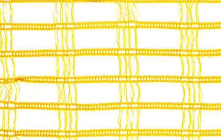 Yellow mesh isolated on white background. Texture.