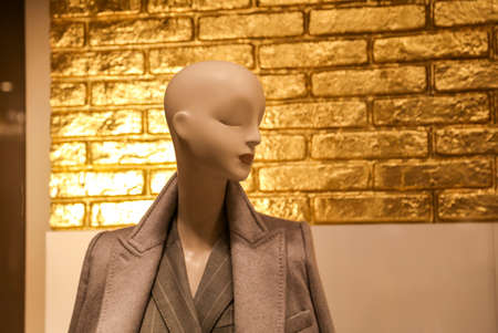 Female mannequin on a shop window.の写真素材