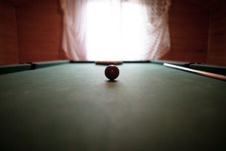 Balls on the billiard table.
