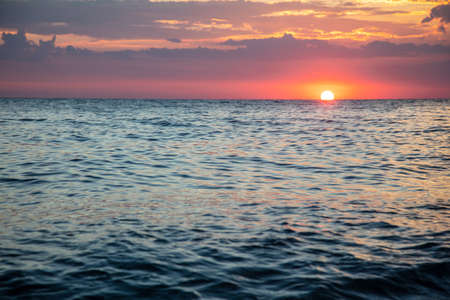 Horizon on the sea at sunset. Backgroundの写真素材