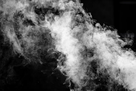 White smoke on a black background.