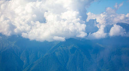 Caucasus mountains in the clouds in summer. Natureの写真素材