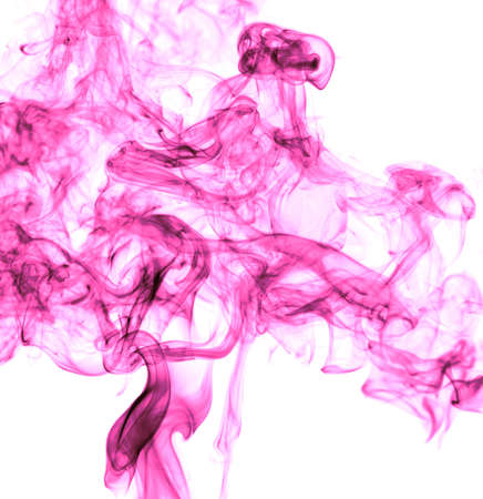 Pink smoke on a white background. Abstractionの写真素材