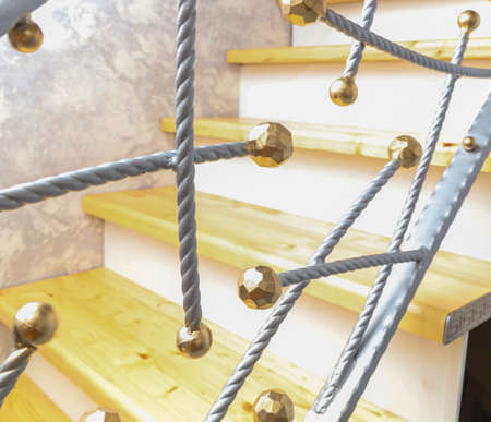 Gold-plated metal balls as decoration in the house. Close-upの写真素材