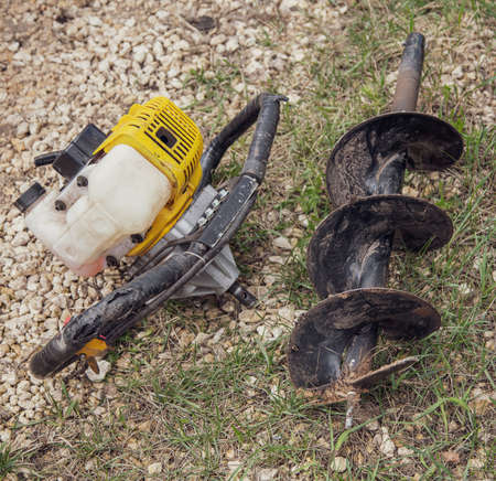 Ground drilling machine. Metal drillの写真素材