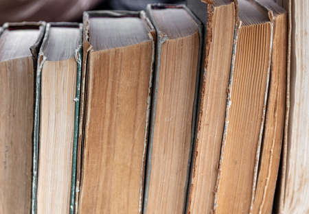 Old antique books as background. Close-upの写真素材