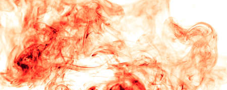 Red smoke on a white background. Abstraction